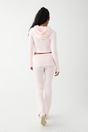 Frankies Bikinis Aimee Cloud Knit Flare Pant Rose | 6754BAXFY