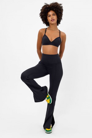 Frankies Bikinis Billie Racerback Sports Bra Noir | 5931FLVZR
