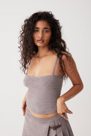 Frankies Bikinis Carmen Lightweight Knit Tank Noir | 2359QVAPT