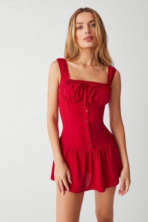 Frankies Bikinis Christa Ruffle Mini Dress Romance | 7165UFTIY