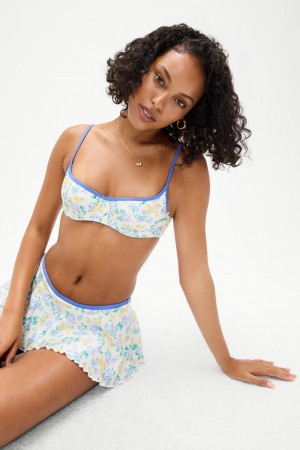 Frankies Bikinis Cola Shine Underwire Bikini Top Coastal Floral | 4358KYPFV