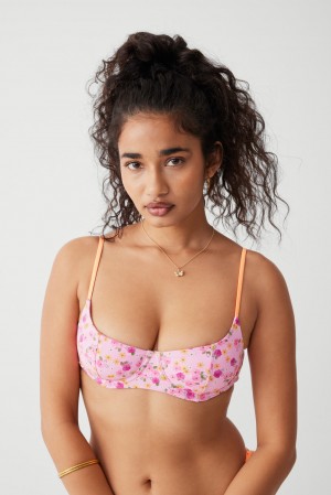 Frankies Bikinis Cola Underwire Balconette Bikini Top Queen's Bath | 8714YASTF