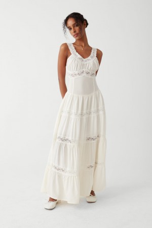 Frankies Bikinis Dakota Maxi Dress Blanche | 0798CUAYL