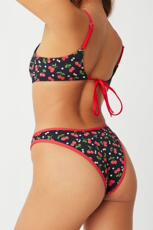 Frankies Bikinis Dove Classic Bikini Bottom Cherry Hearts | 3287BJWME