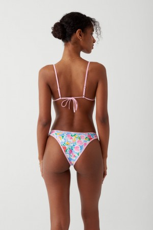 Frankies Bikinis Dove Classic Bikini Bottom Painted Petals | 4195XHFBY