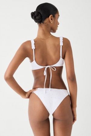 Frankies Bikinis Dove Classic Eyelet Bikini Bottom Angel | 7542ZXRSQ