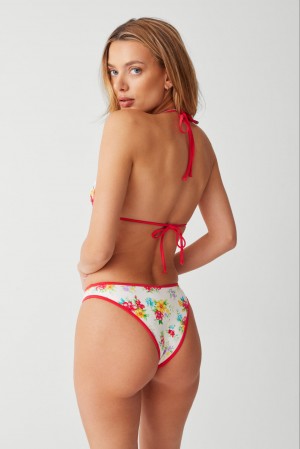 Frankies Bikinis Dove Shine Classic Bikini Bottom Sweet Hibiscus | 5029QEGYR