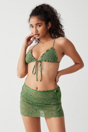 Frankies Bikinis Dylan Lace Mini Skirt Sea Moss | 7560YQOPD