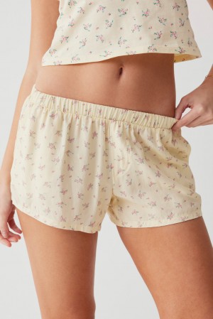 Frankies Bikinis Farmhouse Floral Mini Short Buttercup Bouquet | 5921YXATO