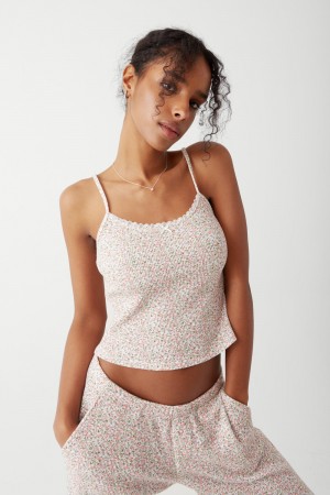 Frankies Bikinis Farmhouse Floral Waffle Camisole Baby Blanket | 3197NTGSY