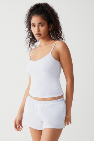 Frankies Bikinis Farmhouse Striped Cotton Camisole Sleepy Stripe | 1085IXHFD