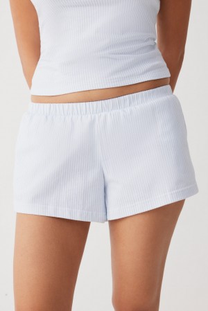 Frankies Bikinis Farmhouse Striped Mini Short Sleepy Stripe | 5298IXOBA