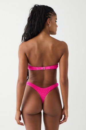 Frankies Bikinis Full Moon Micro Shine Bikini Bottom Rose | 1547GCSVT