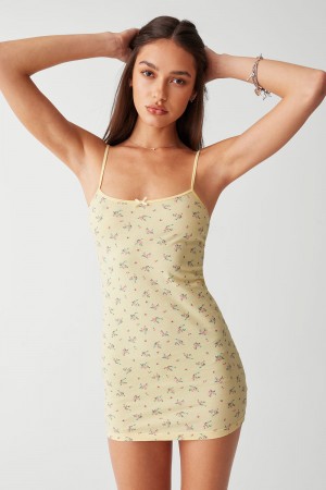 Frankies Bikinis Gwen Floral Mini Dress Buttercup Bouquet | 0198FPCDL