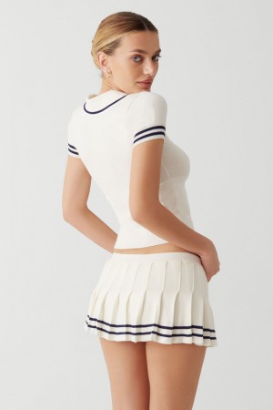 Frankies Bikinis Honeymoon Knit Pleated Skort Sugar | 8134NYBAT