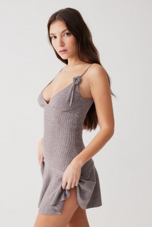 Frankies Bikinis Houston Cable Cloud Knit Dress Noir | 5260JVGOW