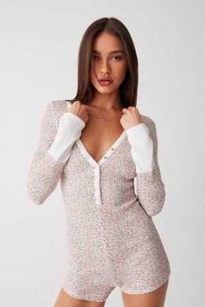 Frankies Bikinis James Waffle Long Sleeve Romper Baby Blanket | 0815SWHEB