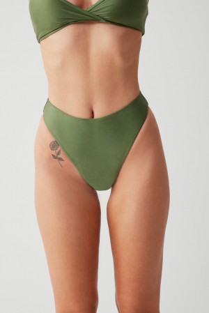 Frankies Bikinis Laura High Waist Cheeky Bikini Bottom Sea Moss | 6210TLXAM
