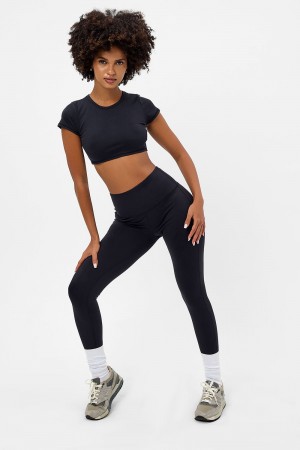 Frankies Bikinis Lively High Waist Legging Noir | 3768KMDGB