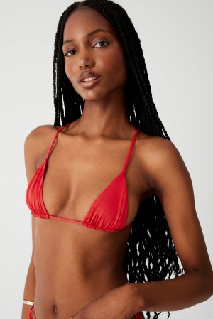 Frankies Bikinis Lumia Triangle Bikini Top Rouge | 0295IVCOQ