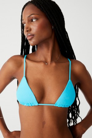 Frankies Bikinis Lumia Triangle Bikini Top Bleu | 5173EGIVQ