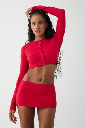 Frankies Bikinis Marialla Cloud Knit Mini Skort Burning Love | 4179YREGM