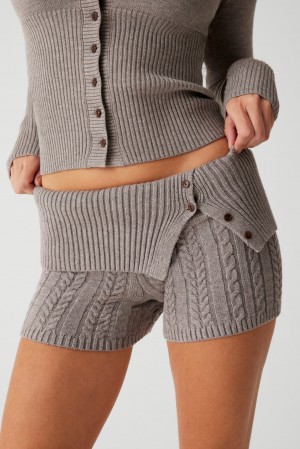 Frankies Bikinis Nolan Cable Cloud Knit Mini Short Noir | 8415JBDHF