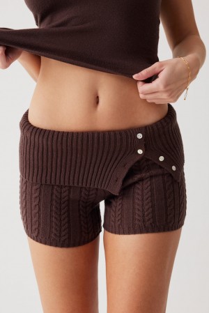 Frankies Bikinis Nolan Cable Cloud Knit Mini Short Mocha | 6140VEBNM