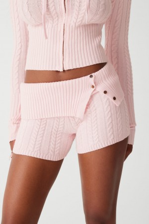 Frankies Bikinis Nolan Cable Cloud Knit Mini Short Rose | 9307ZJXSE
