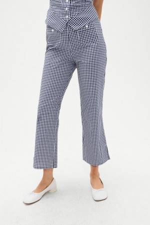 Frankies Bikinis Parlour Gingham Capri Pant Seaside Gingham | 2519UNVAP