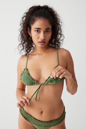 Frankies Bikinis Penny Shine Triangle Bikini Top Sea Moss | 3461AZNPF