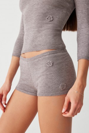 Frankies Bikinis Providence Cloud Knit Mini Short Noir | 6382ZRLDB