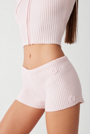 Frankies Bikinis Providence Cloud Knit Mini Short Rose | 3509UGOYC