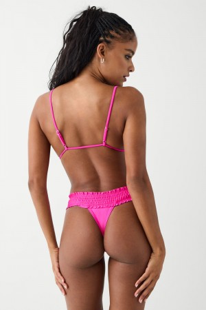 Frankies Bikinis Sofia Micro Shine Bikini Bottom Rose | 7861WERUD